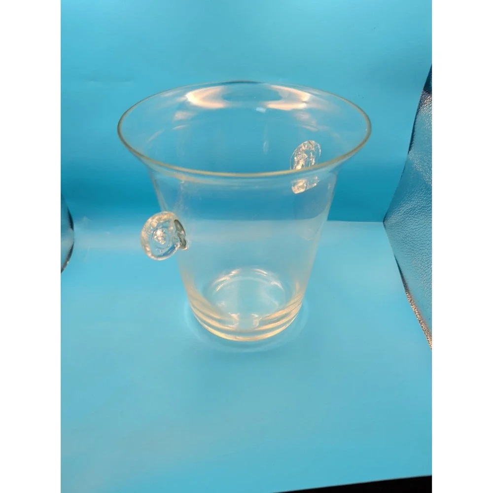 Vintage Knob Handled Crystal Large Vase Ice Bucket Wine Champagne Chiller Bar